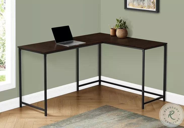 7390 Espresso And Black 58" Computer Desk