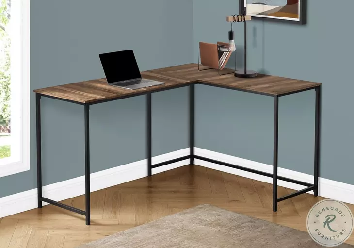 7391 Brown And Black 58" Computer Desk