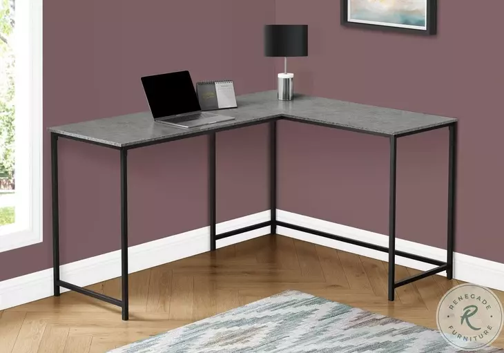 7392 Grey And Black 58" Computer Desk