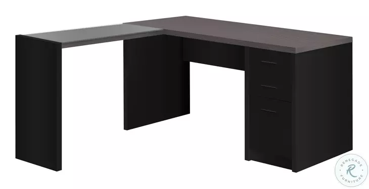 7431 Black And Grey L Shaped Desk