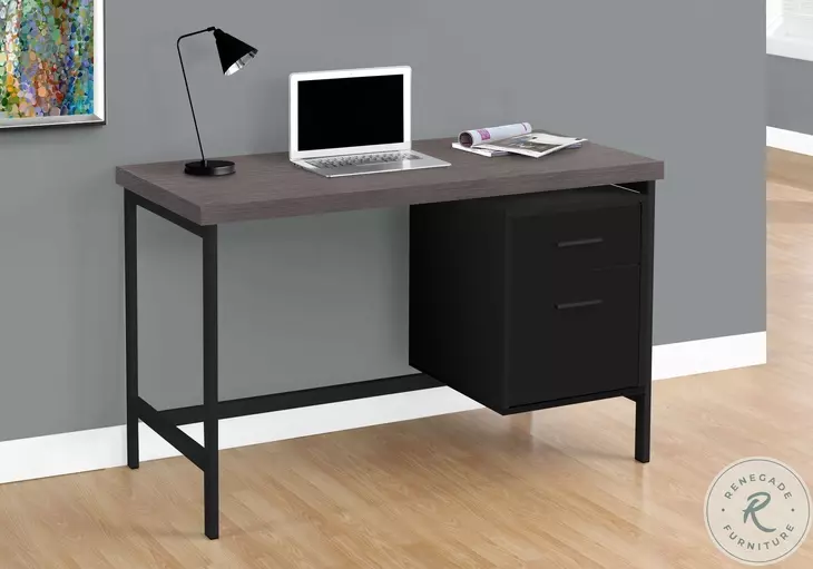 7437 Black And Grey 48" Computer Desk