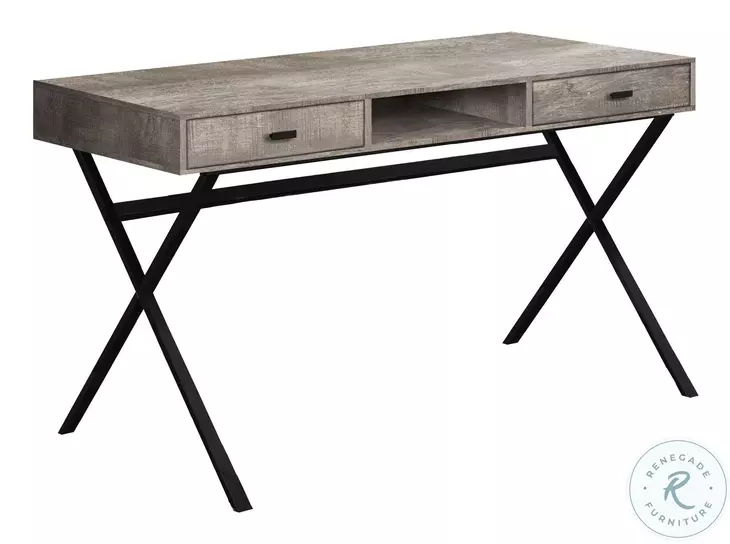 7449 Taupe And Black 48" Computer Desk