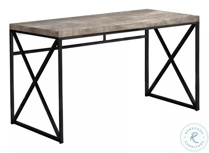 7452 Taupe And Black 48" Computer Desk