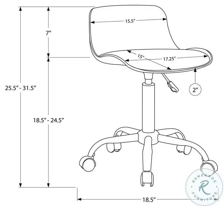 7463 White Swivel Adjustable Office Chair
