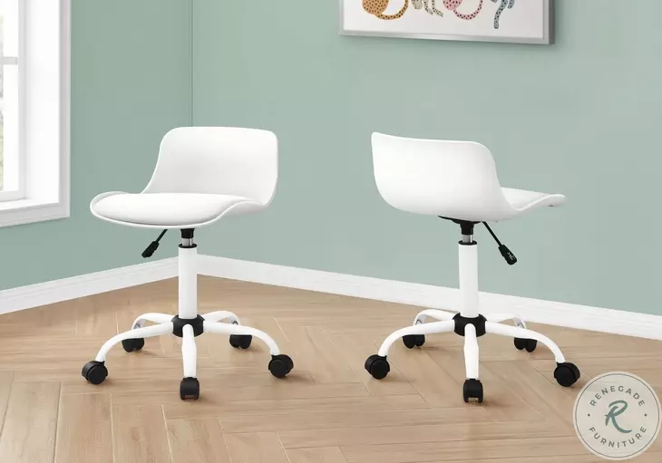 7463 White Swivel Adjustable Office Chair
