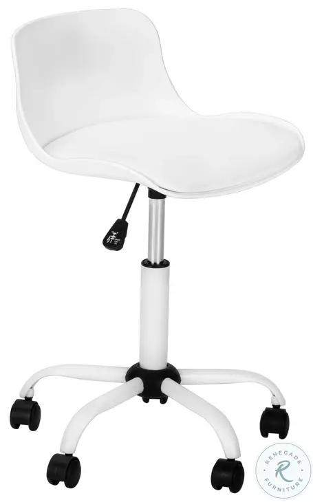 7463 White Swivel Adjustable Office Chair
