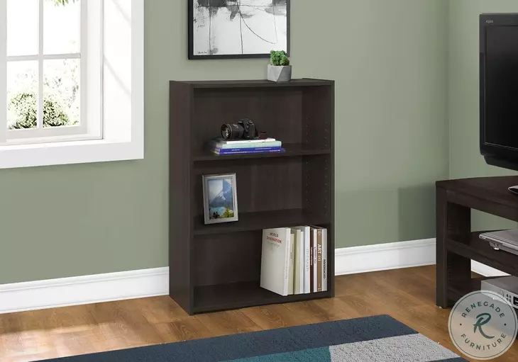 7476 Espresso 3 Shelves 36" Bookcase