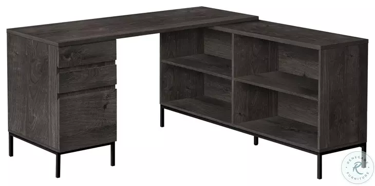 7492 Dark Grey L Shape 60" Computer Desk