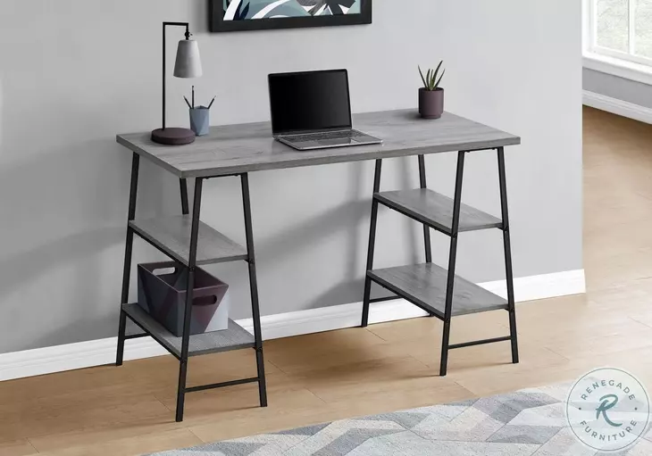 7524 Grey And Black 48" Computer Desk