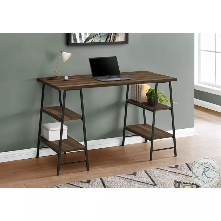 7525 Brown And Black 48" Computer Desk