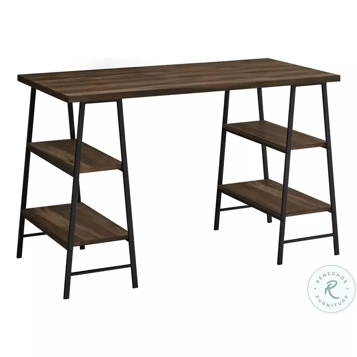 7525 Brown And Black 48" Computer Desk