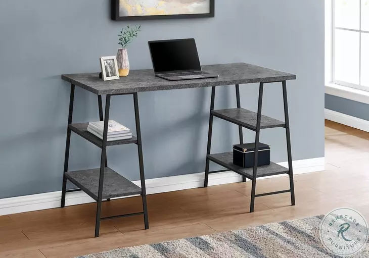 7526 Grey And Black 48" Computer Desk