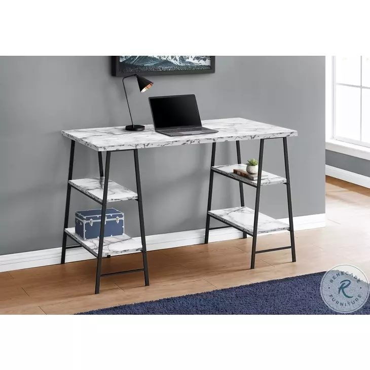 7527 White And Black 48" Computer Desk