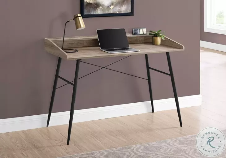 7536 Dark Taupe And Black 48" Computer Desk