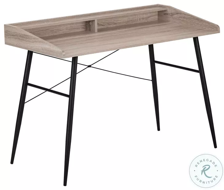 7536 Dark Taupe And Black 48" Computer Desk