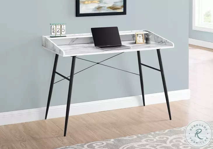 7539 White And Black 48" Computer Desk