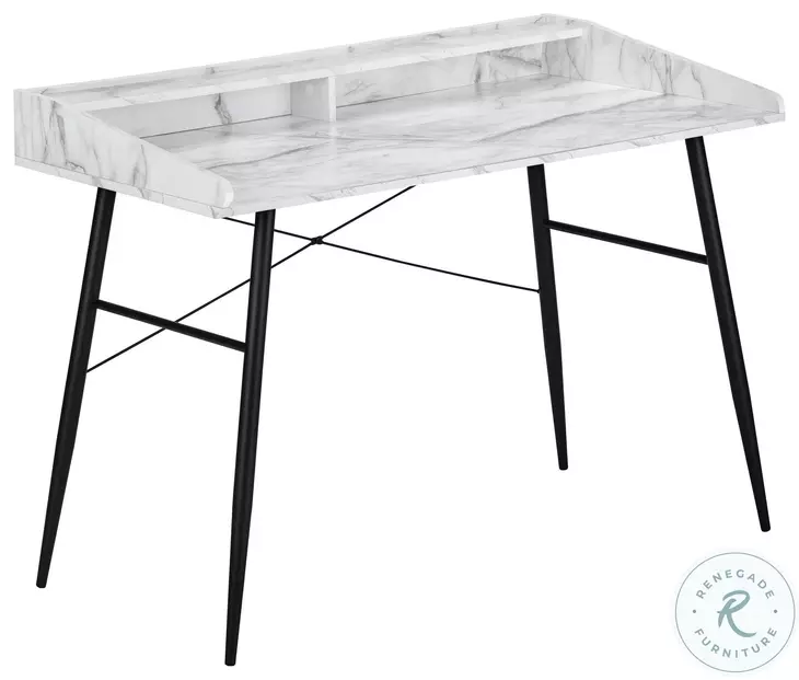 7539 White And Black 48" Computer Desk