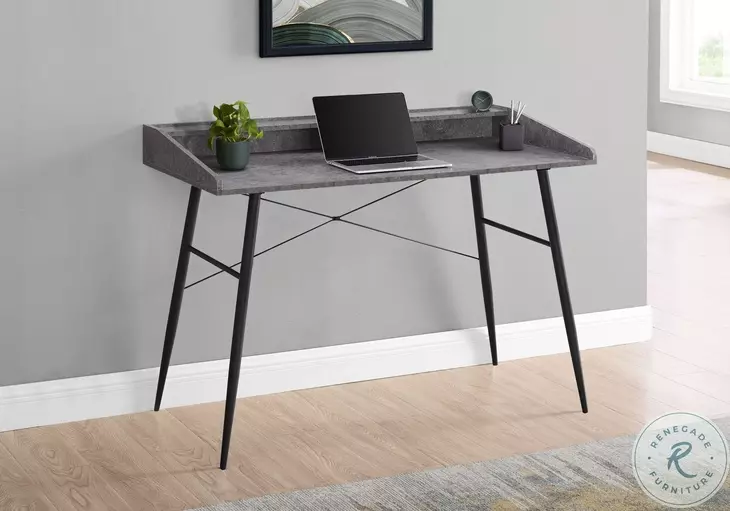 7540 Grey And Black 48" Computer Desk
