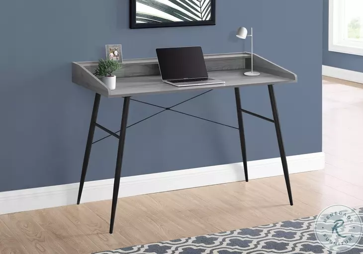 7541 Grey And Black 48" Computer Desk