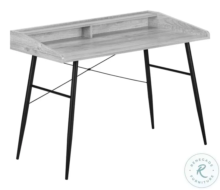 7541 Grey And Black 48" Computer Desk