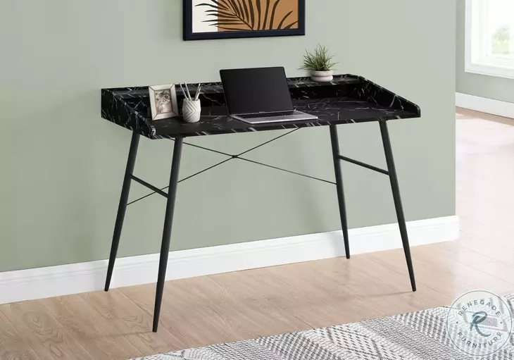 7542 Black 48" Computer Desk With Storage Hutch