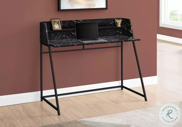 7544 Black 48" Computer Desk With Hutch