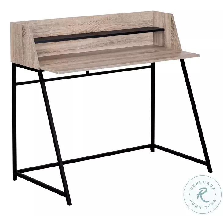 7546 Dark Taupe And Black 48" Computer Desk