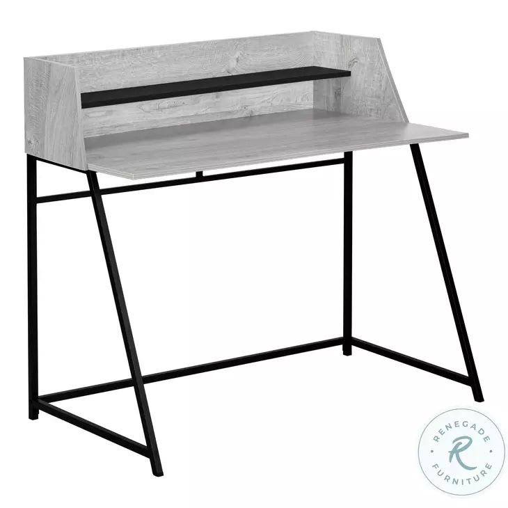 7551 Grey And Black 48" Computer Desk