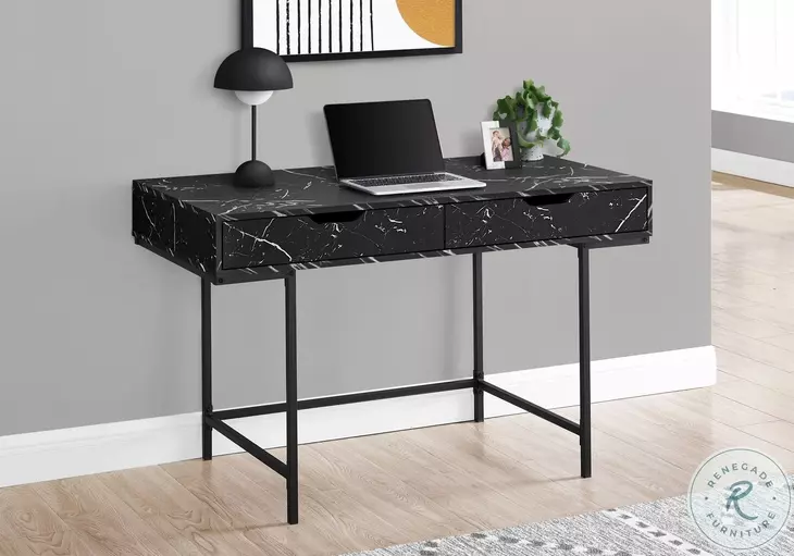 7552 Black 2 Drawer 48" Computer Desk