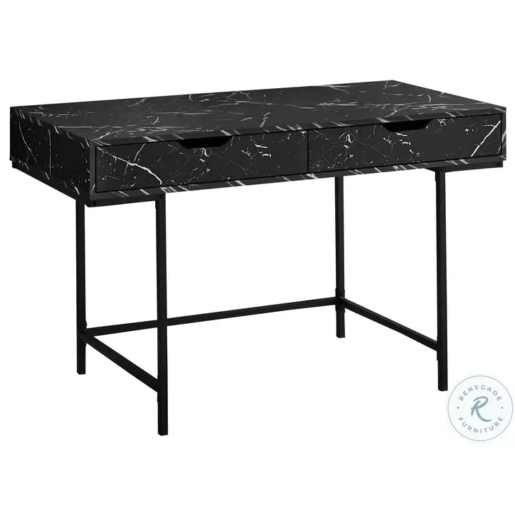 7552 Black 2 Drawer 48" Computer Desk