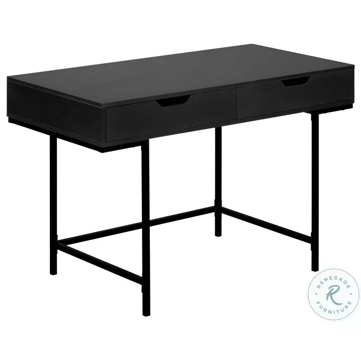 7556 Black 2 Drawer 48" Computer Desk