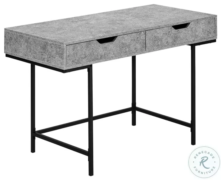 7559 Grey And Black Metal 2 Drawer 48" Computer Desk