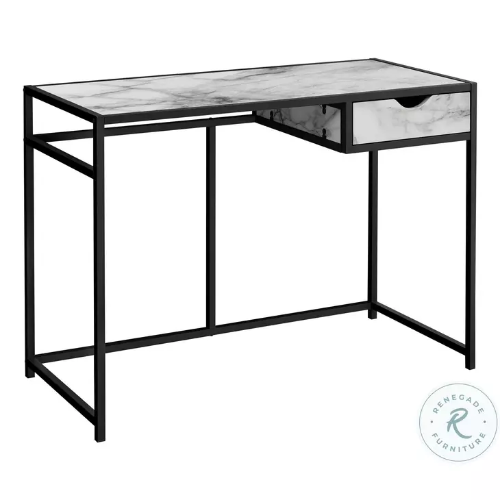 7571 White And Black 42" Computer Desk