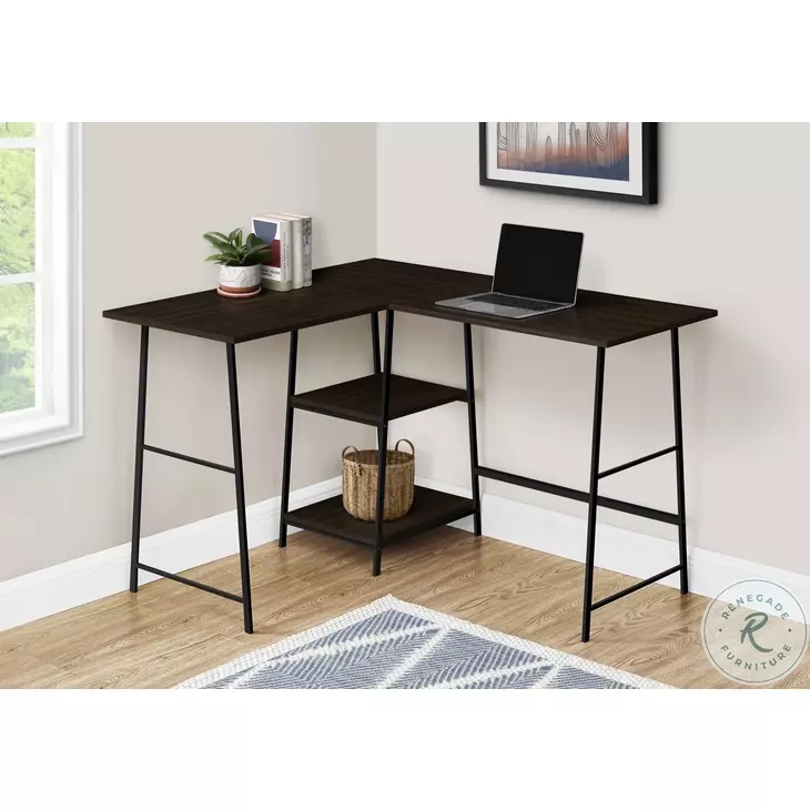 7590 Espresso and Black 48" Computer Desk