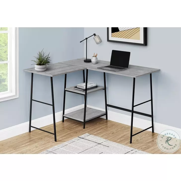 7591 Gray and Black 48" Computer Desk
