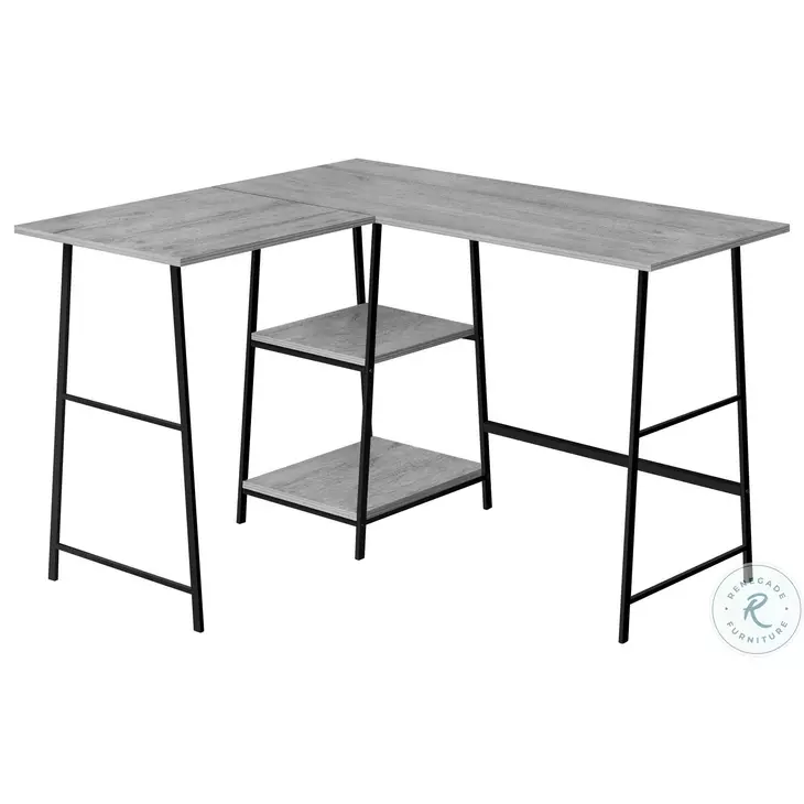 7591 Gray and Black 48" Computer Desk
