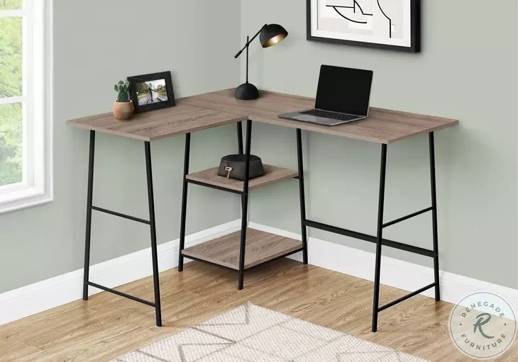 7592 Dark Taupe Corner Computer Desk