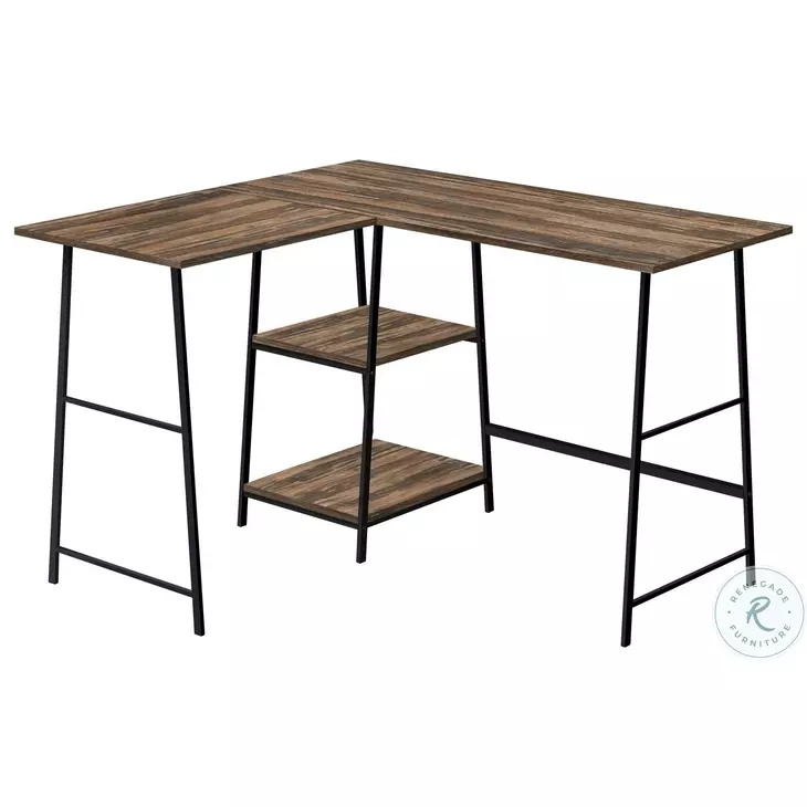 7593 Brown Reclaimed and Black 48" Computer Desk