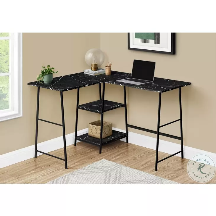 7594 Black Marble 48" Computer Desk