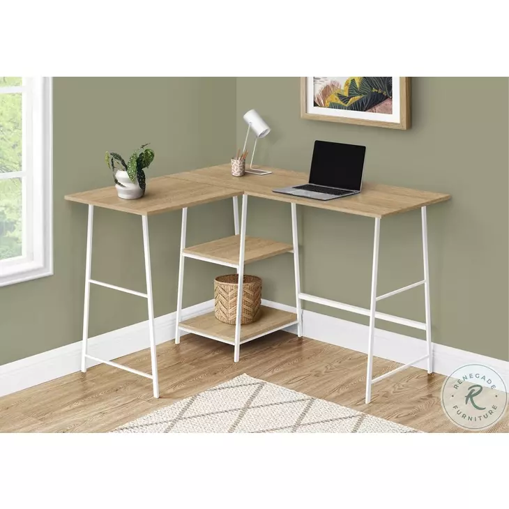 7597 Natural and White Marble 48" Computer Desk