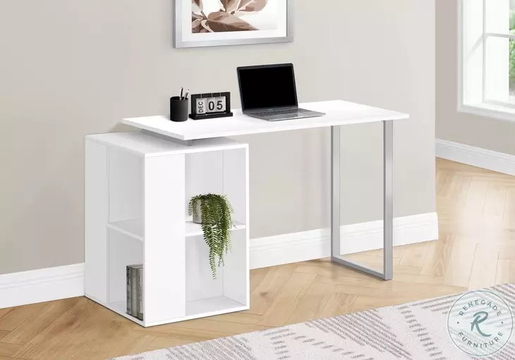 7600 Smooth White 55" Computer Desk