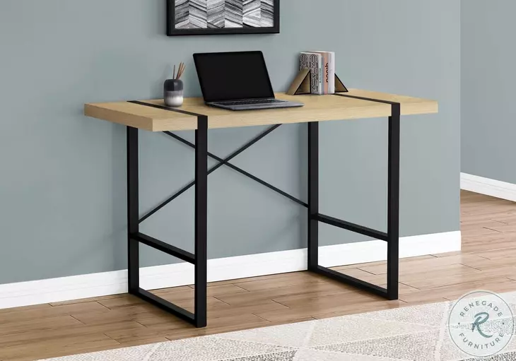 7658 Natural And Black 48" Computer Desk