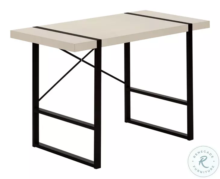 7659 Taupe And Black 48" Computer Desk