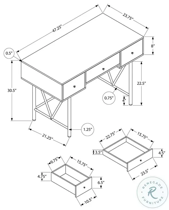 7671 Cherry Computer Desk
