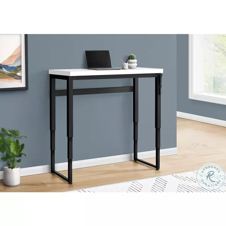 7681 White 48" Adjustable Computer Desk