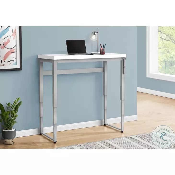 7683 White 48" Adjustable Computer Desk
