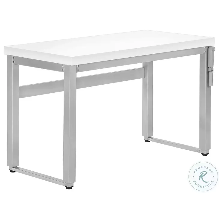 7683 White 48" Adjustable Computer Desk