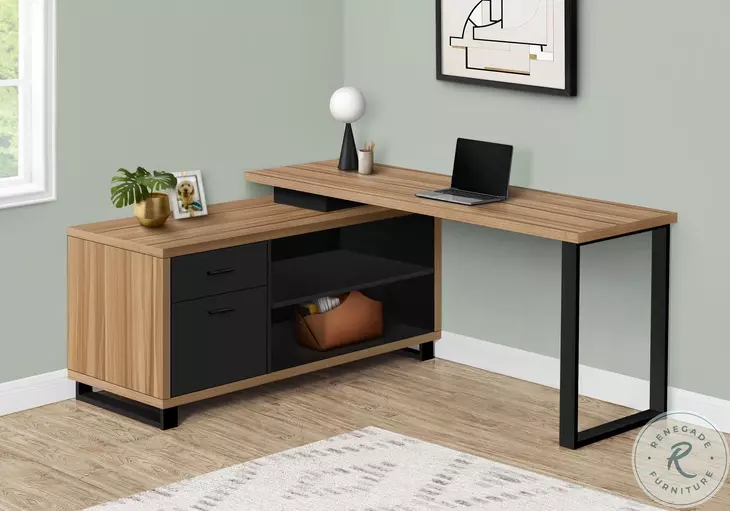 7712 Reclaimed and Black 72" Computer Desk