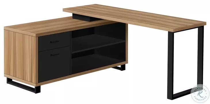 7712 Reclaimed and Black 72" Computer Desk