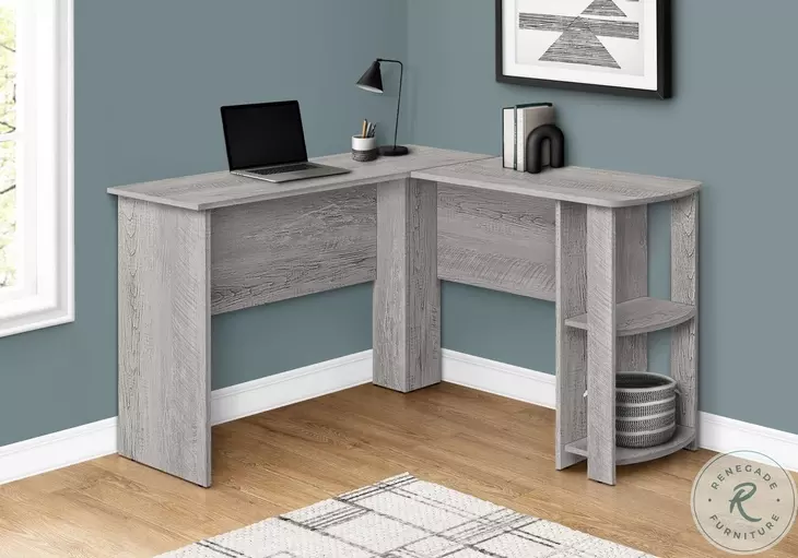 7720 Industrial Grey L Shaped Computer Desk